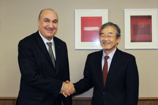 "Left: H.E. Elyes Kasri, Tunisian AmbassadorRight: Sukekatsu Ushioda, NIMS President" Image