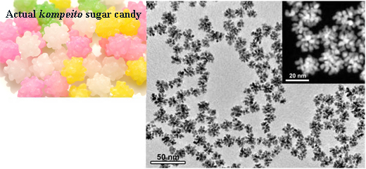 "Fig. 2 TEM image of platinum nano-kompeito" Image