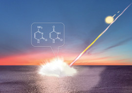 "Figure 1: Schematics of nucleobases formation by meteorite impact on earth." Image