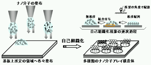 「多種類のナノ分子の一斉配列手法」の画像